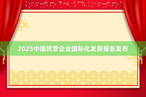 2025中国民营企业国际化发展报告发布