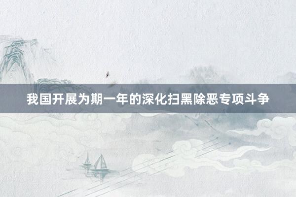 我国开展为期一年的深化扫黑除恶专项斗争