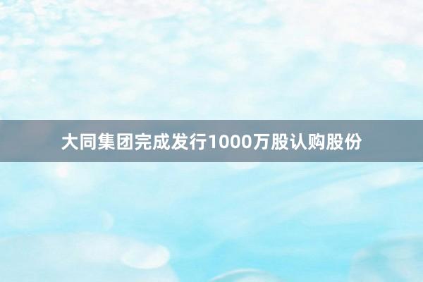 大同集团完成发行1000万股认购股份