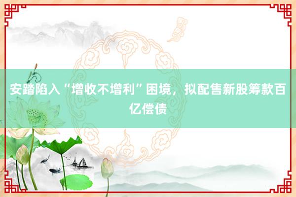 安踏陷入“增收不增利”困境，拟配售新股筹款百亿偿债