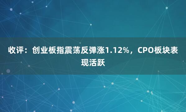 收评：创业板指震荡反弹涨1.12%，CPO板块表现活跃
