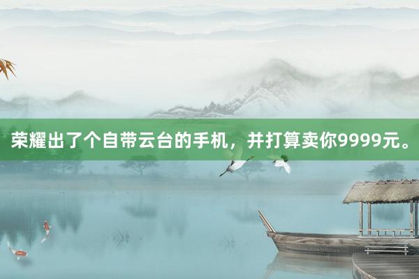 荣耀出了个自带云台的手机，并打算卖你9999元。