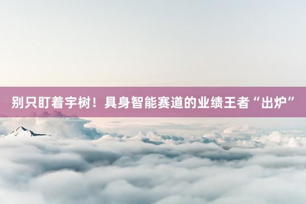 别只盯着宇树！具身智能赛道的业绩王者“出炉”