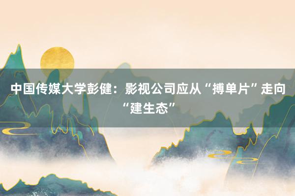 中国传媒大学彭健：影视公司应从“搏单片”走向“建生态”