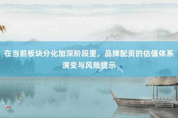 在当前板块分化加深阶段里，品牌配资的估值体系演变与风险提示