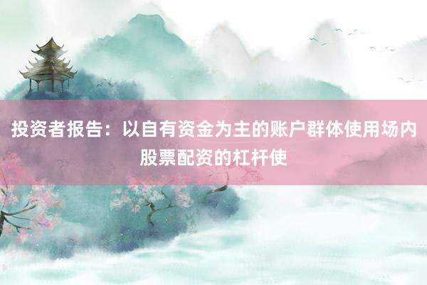 投资者报告：以自有资金为主的账户群体使用场内股票配资的杠杆使