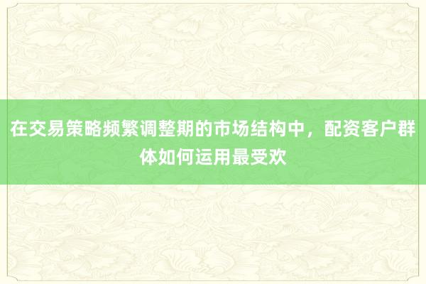 在交易策略频繁调整期的市场结构中，配资客户群体如何运用最受欢