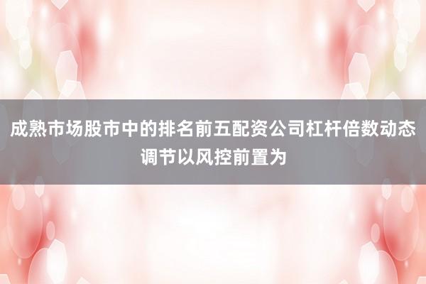 成熟市场股市中的排名前五配资公司杠杆倍数动态调节以风控前置为