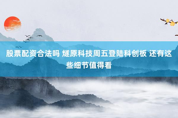 股票配资合法吗 燧原科技周五登陆科创板 还有这些细节值得看