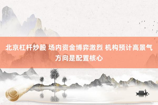 北京杠杆炒股 场内资金博弈激烈 机构预计高景气方向是配置核心