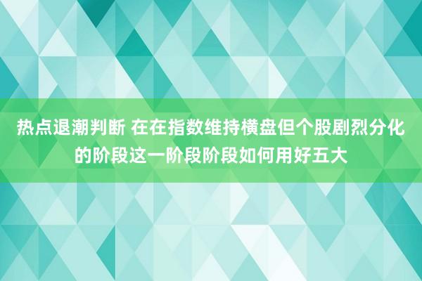热点退潮判断 在在指数维持横盘但个股剧烈分化的阶段这一阶段阶段如何用好五大