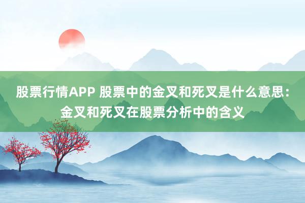 股票行情APP 股票中的金叉和死叉是什么意思:金叉和死叉在股票分析中的含义
