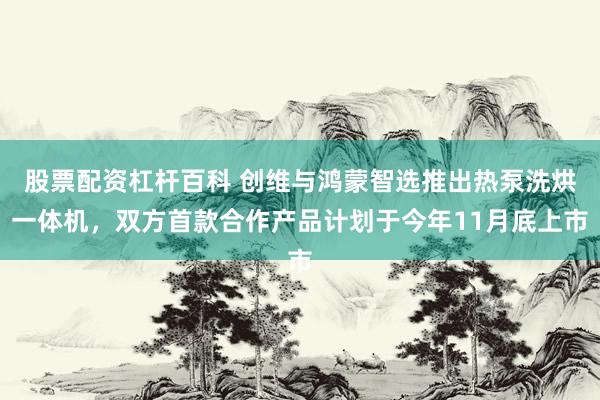 股票配资杠杆百科 创维与鸿蒙智选推出热泵洗烘一体机，双方首款合作产品计划于今年11月底上市