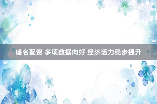 盛名配资 多项数据向好 经济活力稳步提升