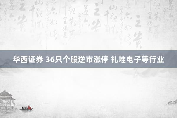 华西证券 36只个股逆市涨停 扎堆电子等行业