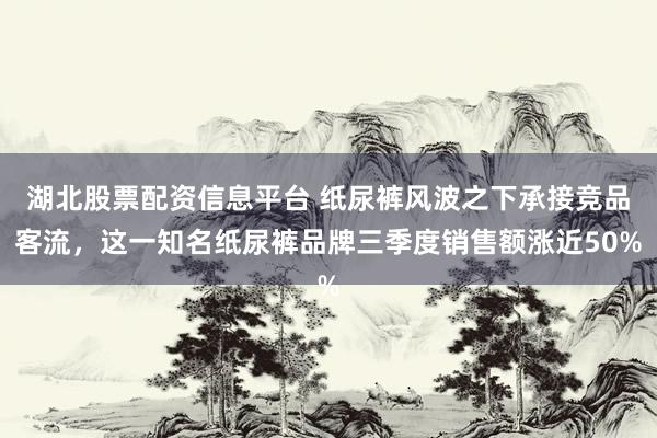 湖北股票配资信息平台 纸尿裤风波之下承接竞品客流,这一知名纸尿裤品牌三季度销售额涨近50%